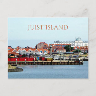 Juist City and Harbour, Juist Island, Ostfriesien Postkarte