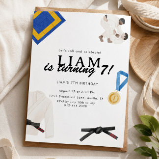 Jujitsu-Geburtstag Kampfsport Sport Geburtstag Einladung