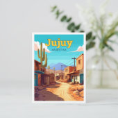 Jujuy Argentina Travel Vintag Illustration Postkarte (Stehend Vorderseite)
