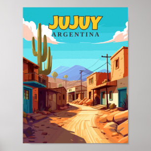 Jujuy Argentina vintage Reise-Illustration Poster