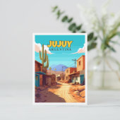 Jujuy Argentina vintage Reise-Illustration Postkarte (Stehend Vorderseite)