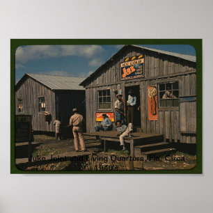 Juke Gelenk und Wohnquartiere, Fla circa vierziger Poster