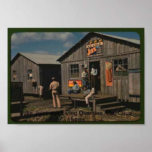 Juke Joint and Living Quarters, Fla Circa 1940er Poster (Vorne)