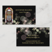 Jukebox Bokeh Light Event Plane Black Visitenkarte (Vorne/Hinten)