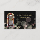 Jukebox Bokeh Light Event Plane Black Visitenkarte (Vorderseite)