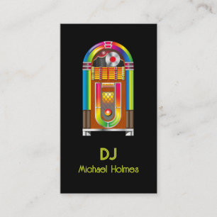 Jukebox DJ Music Black Visitenkarte