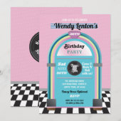Jukebox Geburtstag Diner Fifties Retro Music Einla Einladung (Vorne/Hinten)
