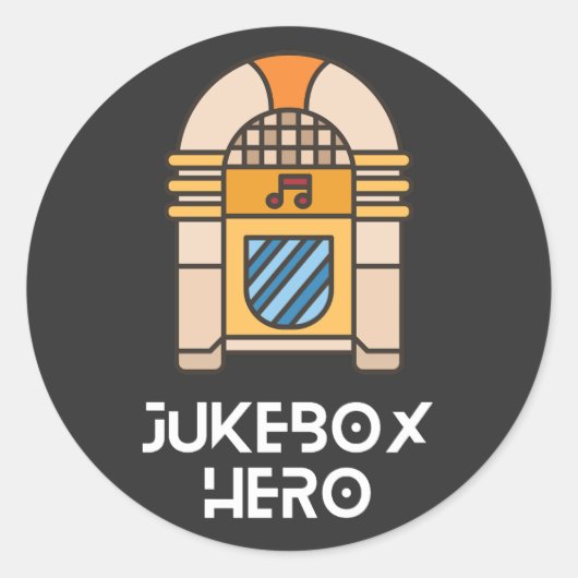 Jukebox-Held Runder Aufkleber (Vorderseite)