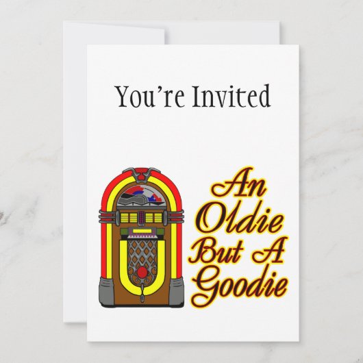 Jukebox ist ein Oldie, aber ein Goodie Einladung (Vorderseite)