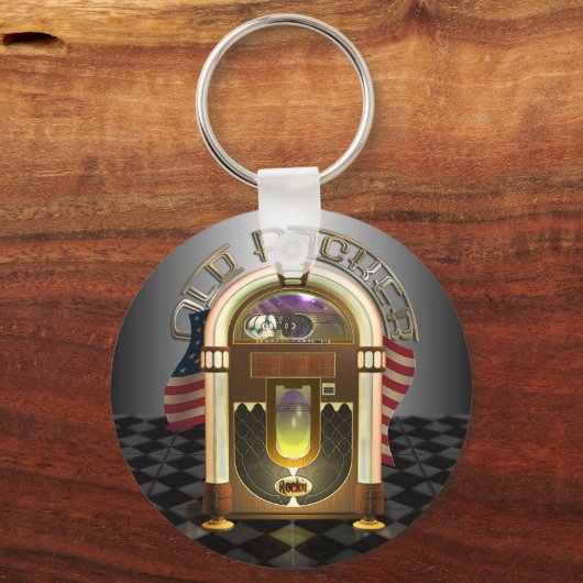 Jukebox Old Rocker Schlüsselanhänger (Vorderseite)