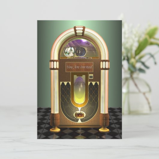 Jukebox-Party Einladungen (Stehend Vorderseite)