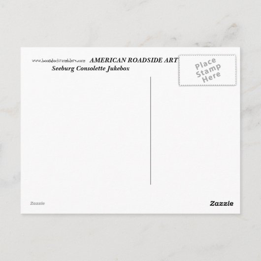 Jukebox Postkarte (Rückseite)
