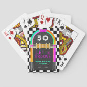 Jukebox Retro Checkerboard 50. Geburtstagsparty Spielkarten (Rückseite)
