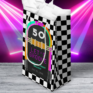 Jukebox Retro Schachbrett 50. Geburtstagsfeier Kleine Geschenktüte