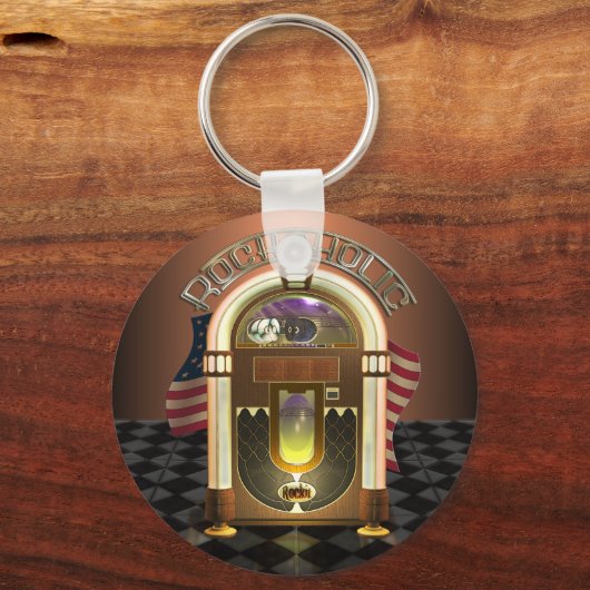 Jukebox Rockaholic Schlüsselanhänger (Vorderseite)