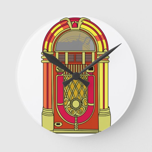 Jukebox Runde Wanduhr (Vorderseite)