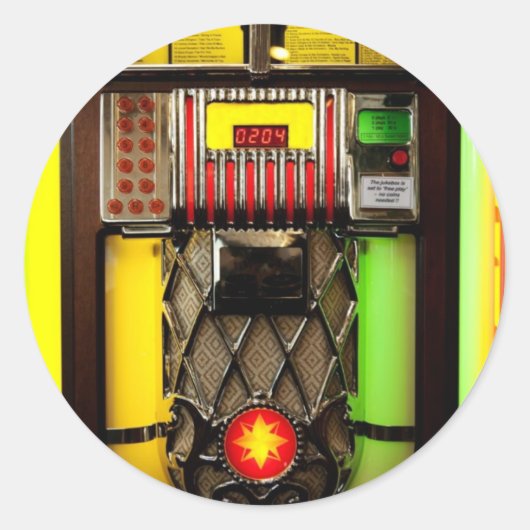 Jukebox Runder Aufkleber (Vorderseite)