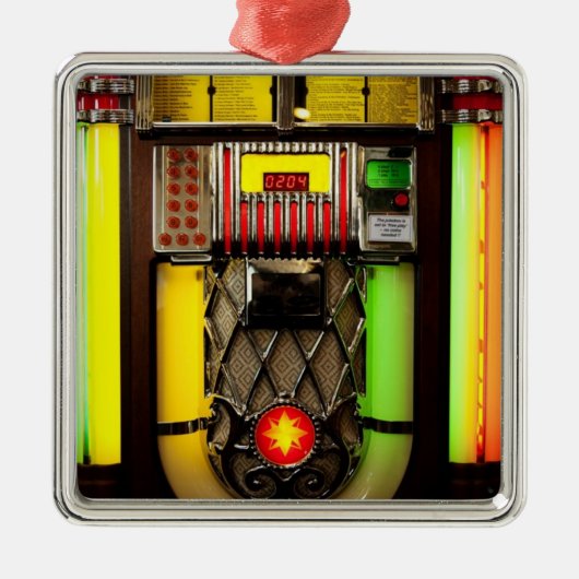 Jukebox Silbernes Ornament (Vorne)