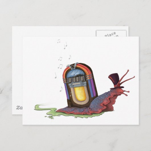 Jukebox Snail Postkarte (Vorne/Hinten)