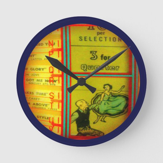 Jukebox Wall Clock! Runde Wanduhr (Vorderseite)