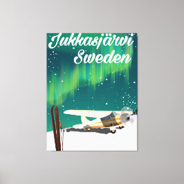 Jukkasjärvi Schweden Urlaubsposter Nordlichter Leinwanddruck