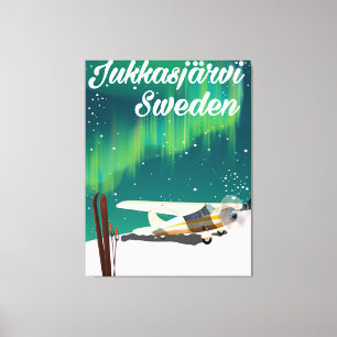 Jukkasjärvi Schweden Urlaubsposter Nordlichter Leinwanddruck