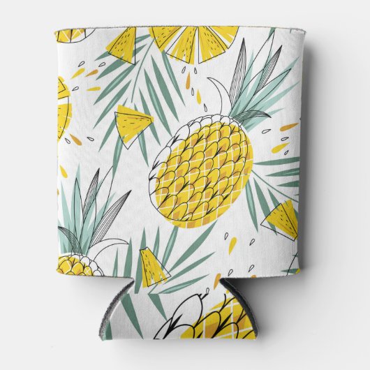 Juky Ananas: Vintages, helles Muster. Dosenkühler (Vorderseite)