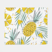 Juky Ananas: Vintages, helles Muster. Fleecedecke (Vorderseite (Horizontal))