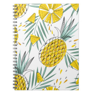 Juky Ananas: Vintages, helles Muster. Notizblock