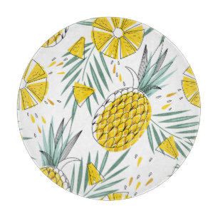 Juky Ananas: Vintages, helles Muster. Schneidebrett