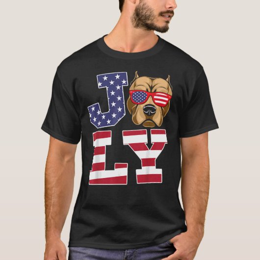 Jul Pride American Independence Day 4. Juli Pitb T-Shirt (Vorderseite)