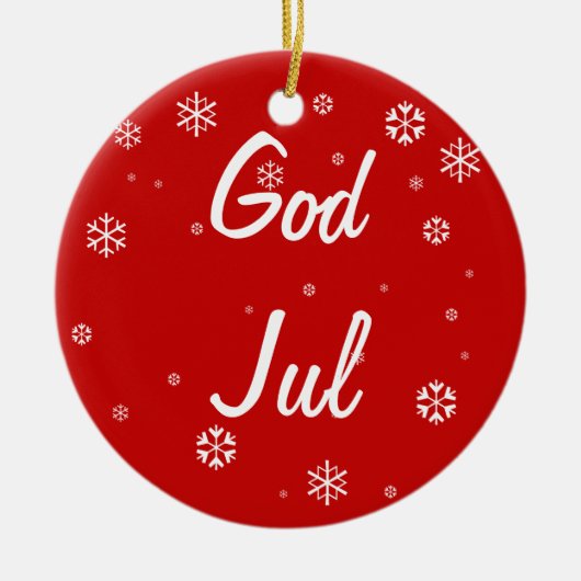 Jul-Schneeflocken Keramik Ornament (Vorne)