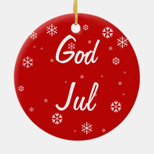 Jul-Schneeflocken Keramik Ornament (Hinten)