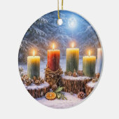 Jul-Sonnenwende-Kerzen-Mond Keramik Ornament (Links)