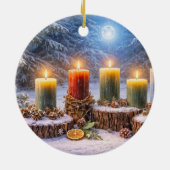 Jul-Sonnenwende-Kerzen-Mond Keramik Ornament (Hinten)