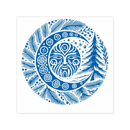 Jul-Wintersonnenwende Greenman Permastempel (Design)