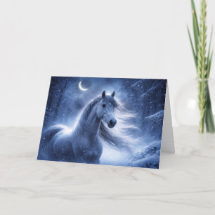 Jul-Wintersonnenwende-Pferd mit zunehmendem Mond Feiertagskarte