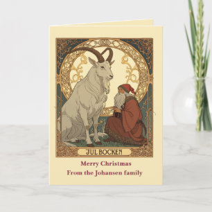 Julbock und Jultomte Skandinavischer Stil Karte
