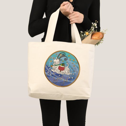 Julbock Yuletide Tote Bag Jumbo Stoffbeutel (Vorderseite (Produkt))