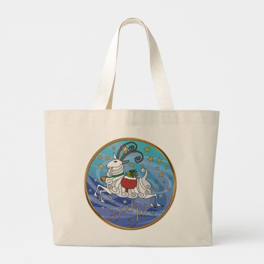Julbock Yuletide Tote Bag Jumbo Stoffbeutel (Rückseite)