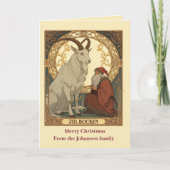 Julbocken And Jultomten Scandinavian Style Karte (Vorderseite)