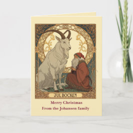 Julbocken And Jultomten Scandinavian Style Karte