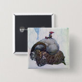 Julbocken Riding Weihnachten Goat Button (Vorne & Hinten)