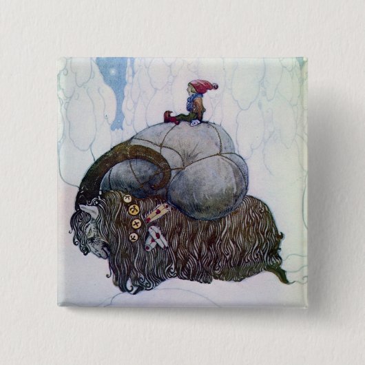 Julbocken Riding Weihnachten Goat Button (Vorderseite)
