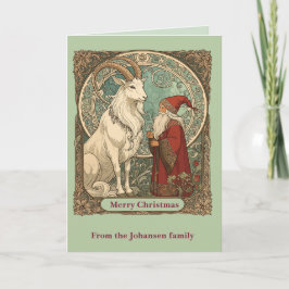 Julbocken Yule Goat And Jultomten Scandinavian  Karte
