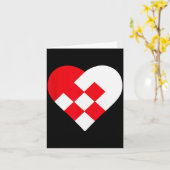 Julehjerte Danish Pleated Christmas Hearts Karte (Gelbe Blume)