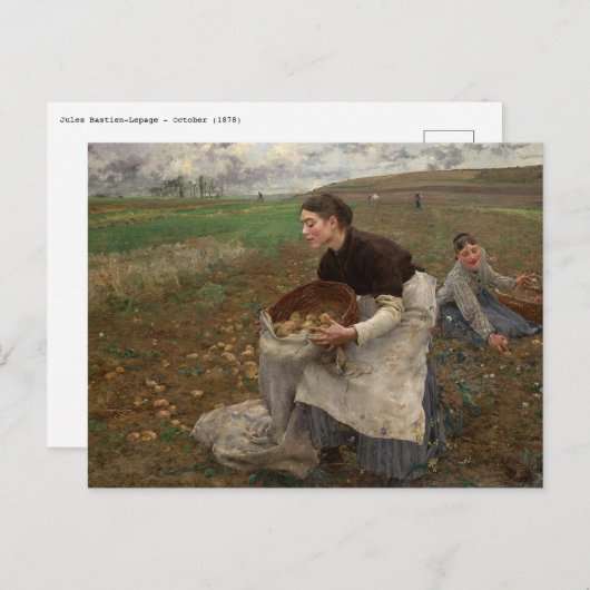 Jules Bastien-Lepage - Oktober Postcard Postkarte (Vorne/Hinten)