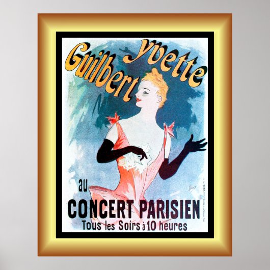 Jules Cheret ~ Art Nouveau ~ Yvette Guilbert ~ Po Poster (Vorne)