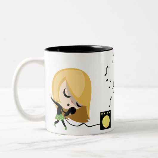 Jules der Sänger Zweifarbige Tasse (Links)