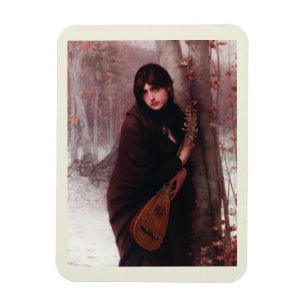 Jules Joseph Lefebvre, Mädchen mit Mandolin Art Magnet
